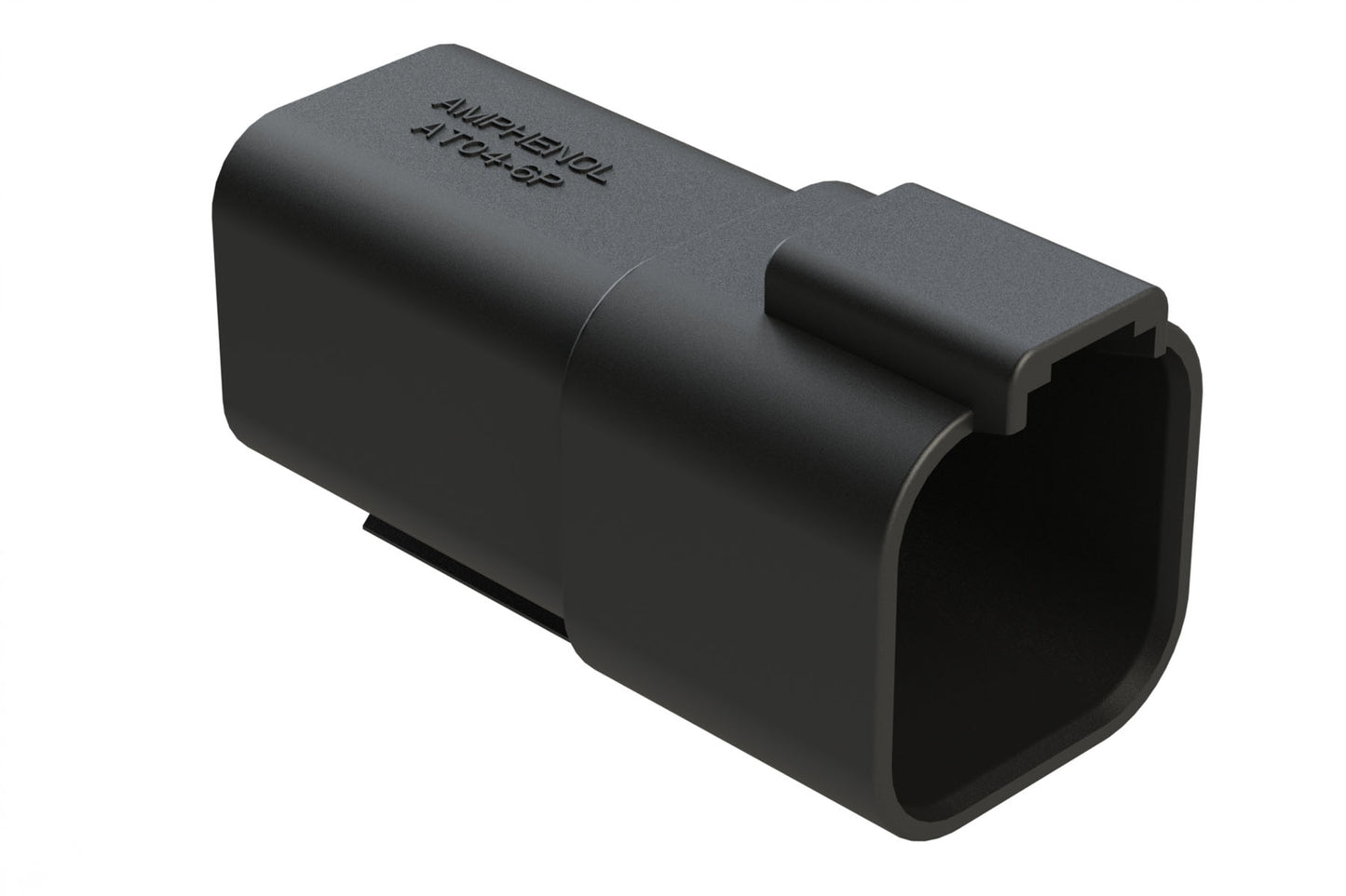 AT04-6P-RD01BLK 6-Way Receptacle, Male Connector with Reduced Diameter Seal (E-Seal), Black. DT04-6P-CE02, DT04-6P-CE06