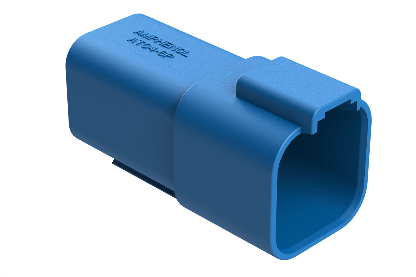 AT04-6P-RD01BLU 6-Way Receptacle, Male Connector with Reduced Diameter Seal (E-Seal), Blue