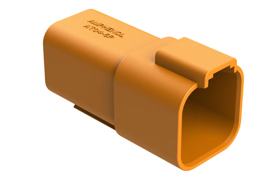 AT04-6P-RD01ORG 6-Way Receptacle, Male Connector with Reduced Diameter Seal (E-Seal), Orange