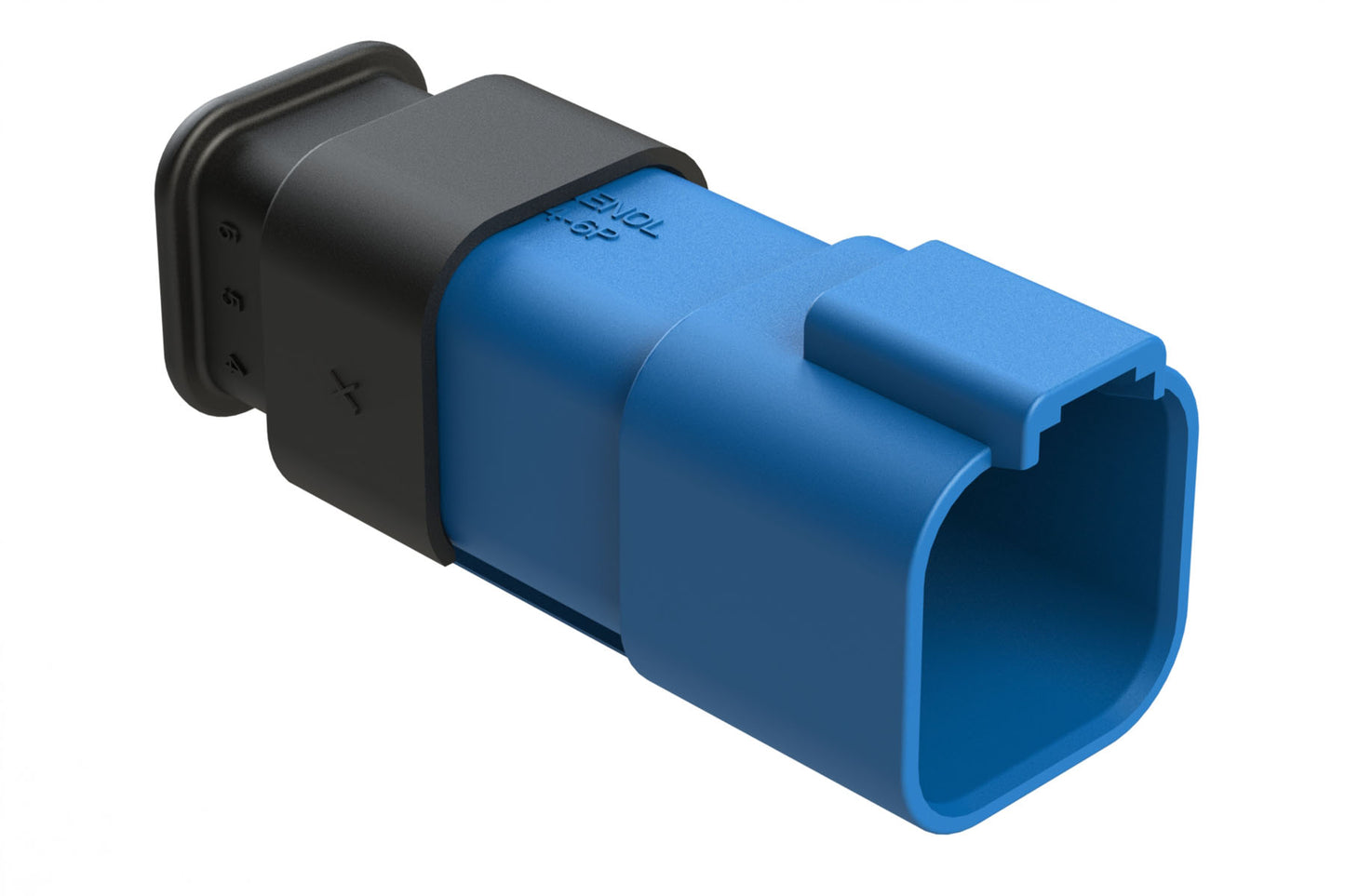 AT04-6P-SR02BLU 6-Way Receptacle Male Connector with Strain Relief Endcap and Reduced Seal, Blue
