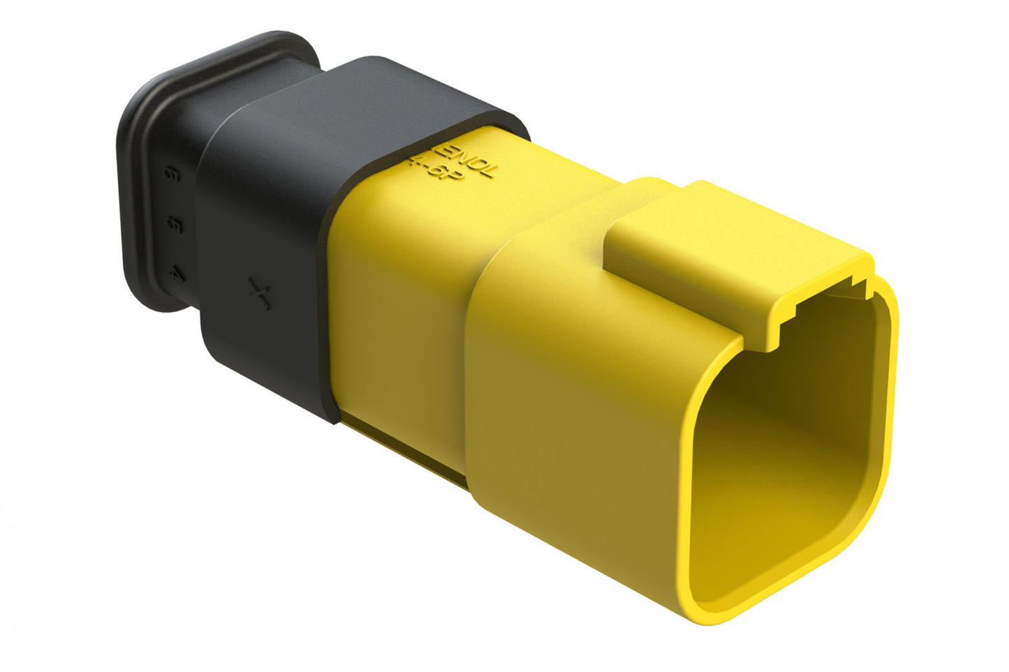 AT04-6P-SR02YEL 6-Way Receptacle Male Connector with Strain Relief Endcap and Reduced Seal, Yellow