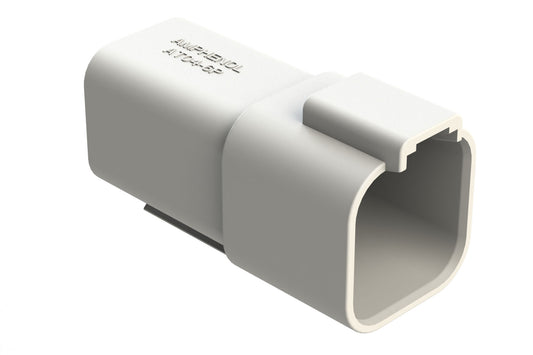 AT04-6P-WHT 6-Way Receptacle, Male Connector, White