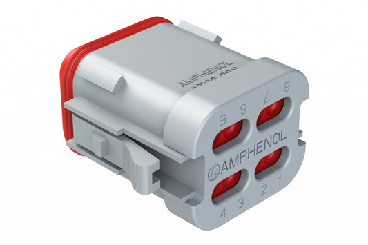 AT06-08SA-EC01 8-Way Plug, Female Connector with A Position Key and End Cap. DT06-08SA-E003, DT06-08SA-EP06
