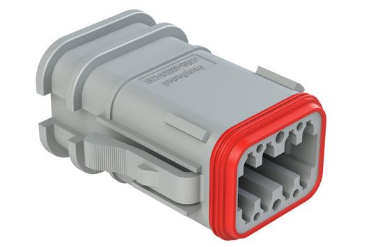 AT06-08SA-OMGRY 8 Position, OvermoldedPlug, Socket, Keyed A, Grey