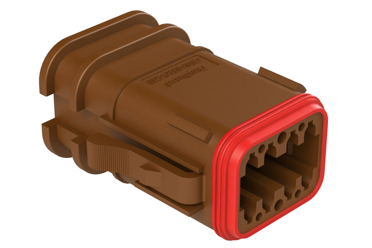 AT06-08SA-OMRDBRN 8 Position Overmolded Plug, Socket, Reduced Seal, Keyed A, Brown