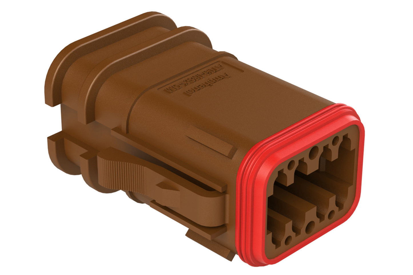 AT06-08SB-OMRDBRN 8 Position Overmolded Plug, Socket, Reduced Seal, Keyed B, Brown