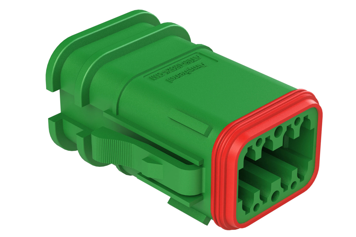 AT06-08SB-OMRDGRN 8 Position Overmolded Plug, Socket, Reduced Seal, Keyed B, Green