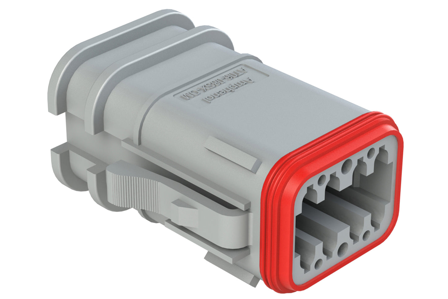 AT06-08SB-OMRDGRY 8 Position Overmolded Plug, Socket, Reduced Seal, Keyed B, Grey