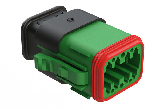 AT06-08SB-SR2GN 8 position Socket plug key position B, with strain relief & Reduced Diameter Seal, green