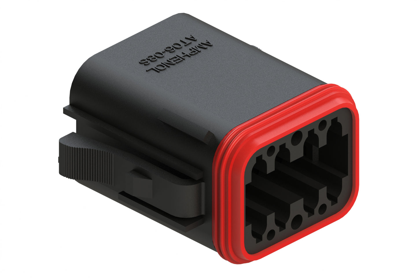 AT06-08SC-BLK 8-Way Plug, Female Connector with C Position Key, Black