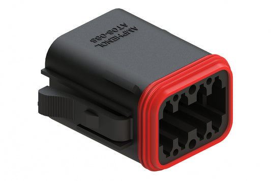 AT06-08SC-BLK 8-Way Plug, Female Connector with C Position Key, Black