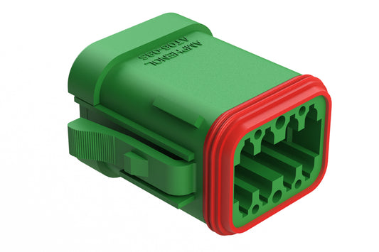 AT06-08SC-EC01 8-Way Plug, Female Connector with C Position Key, Enhanced Seal Retention (P012) and End cap. DT06-08SC-EP06, DT06-08SC-EP03