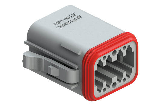 AT06-08SC-GRY 8-Way Plug, Female Connector with C Position Key, Grey
