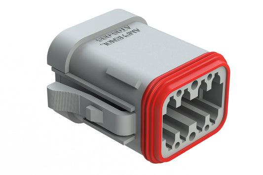 AT06-08SC-MMGRY 8-Way Plug, Female Connector with C Position Key, Reduced Diameter Seal (E-Seal) and End Cap, Grey