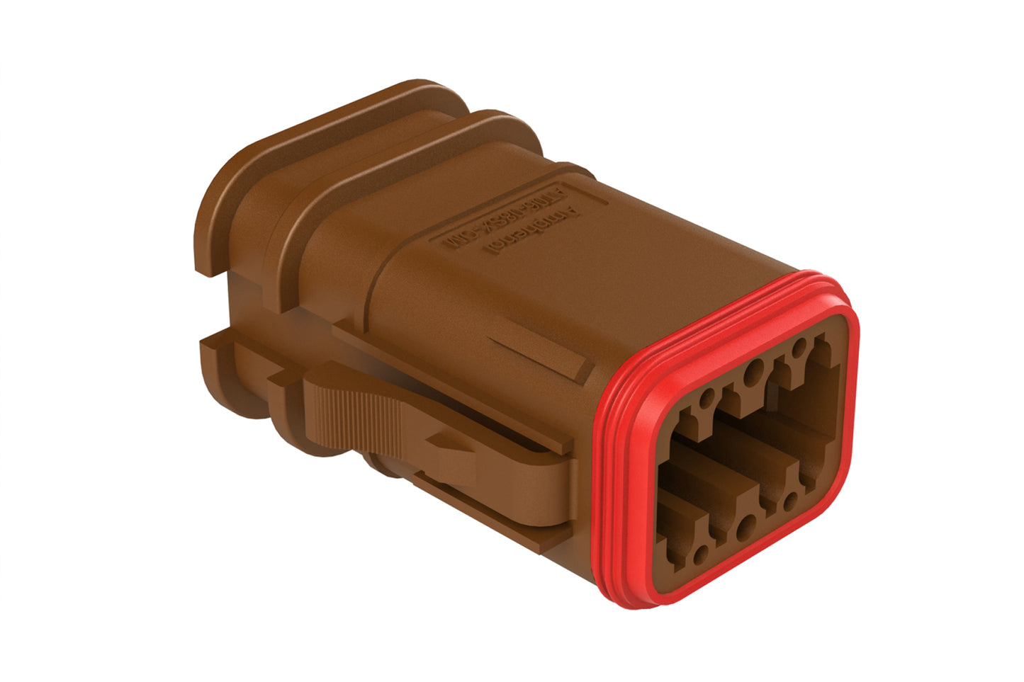 AT06-08SC-OMBRN 8 Position Overmolded Plug, Socket, Keyed C, Brown