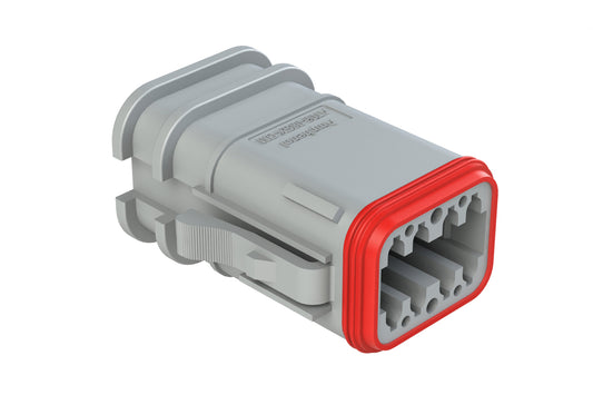 AT06-08SC-OMGRY 8 Position Overmolded Plug, Socket, Keyed C, Grey