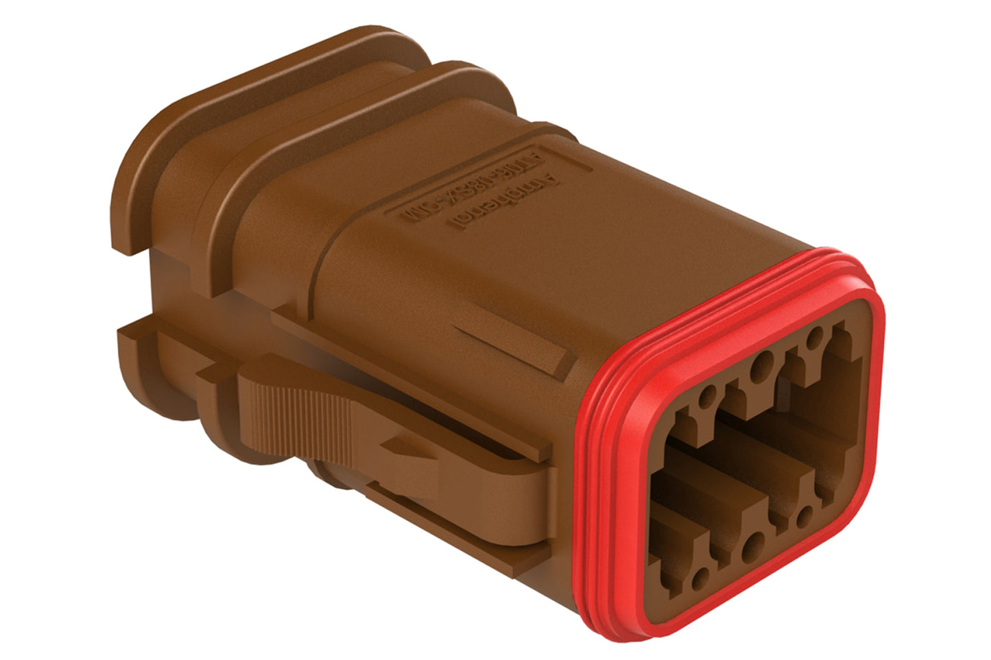 AT06-08SC-OMRDBRN 8 Position Overmolded Plug, Socket, Reduced Seal, Keyed C, Brown