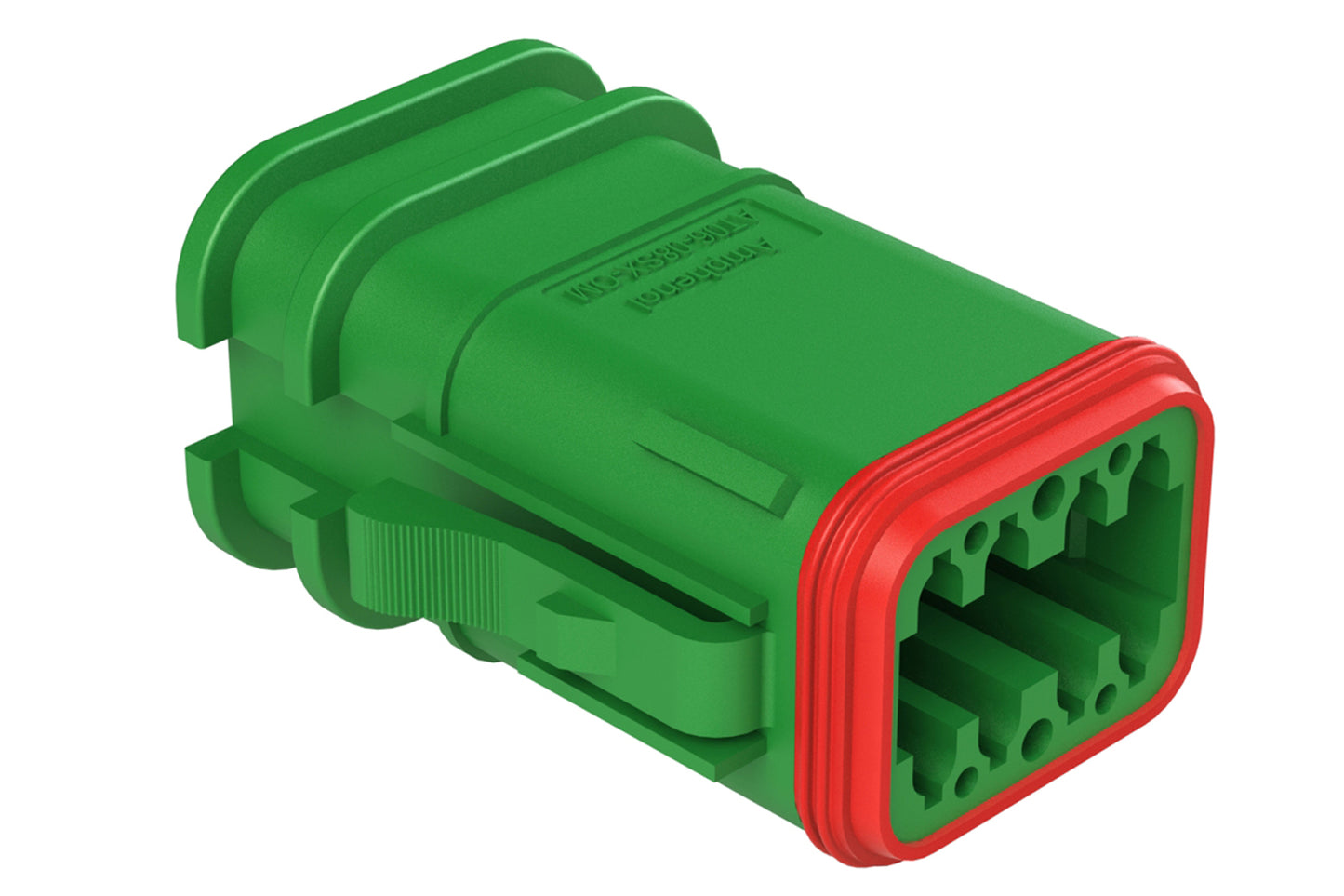 AT06-08SC-OMRDGRN 8 Position Overmolded Plug, Socket, Reduced Seal, Keyed C, Green