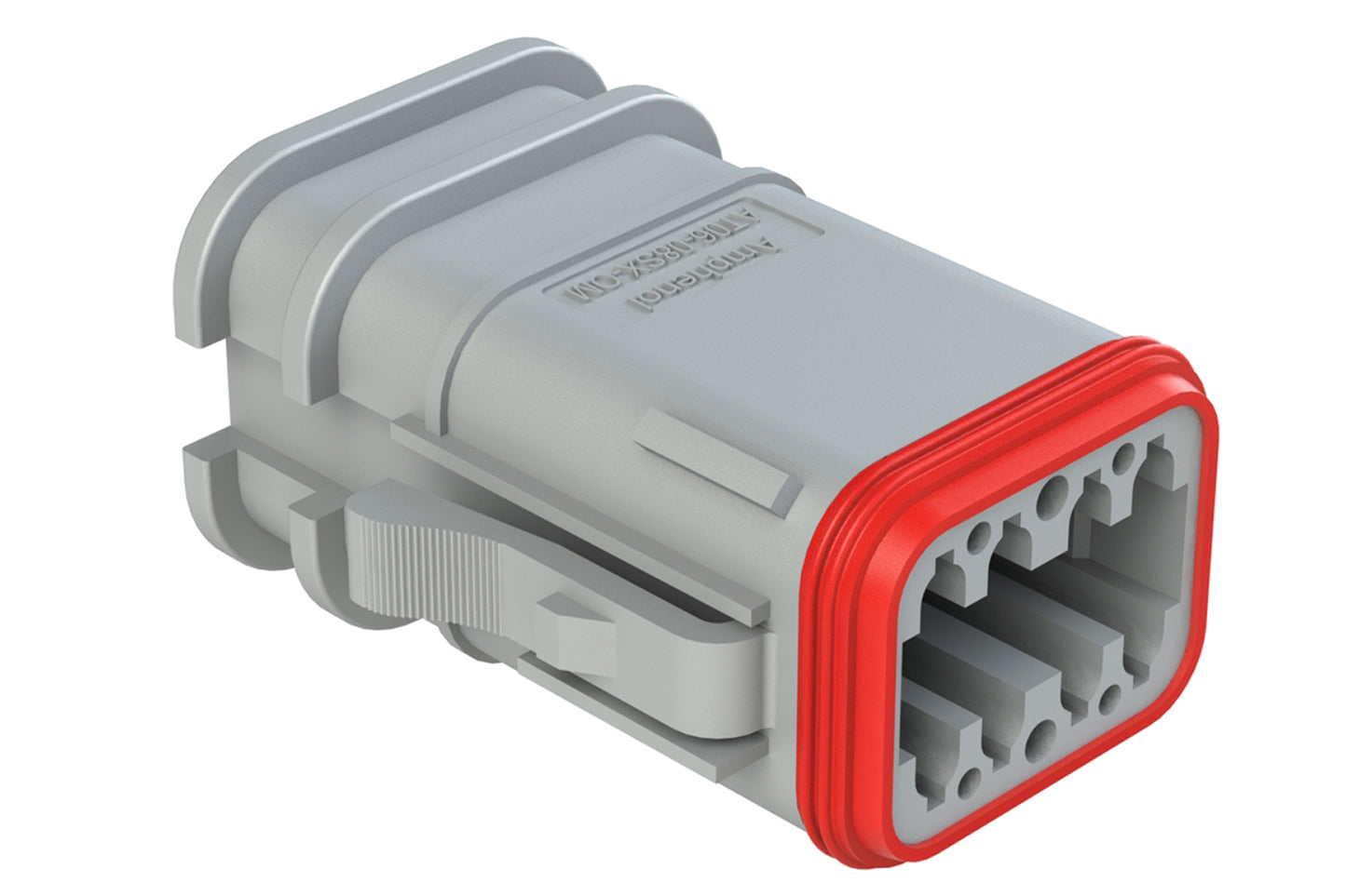 AT06-08SC-OMRDGRY 8 Position Overmolded Plug, Socket, Reduced Seal, Keyed C, Grey