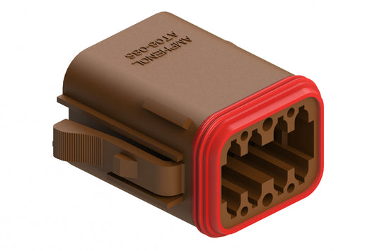AT06-08SC-RDBRN 8-Way Plug, Female Connector with C Position Key and Reduced Diameter Seal (E-Seal), Brown