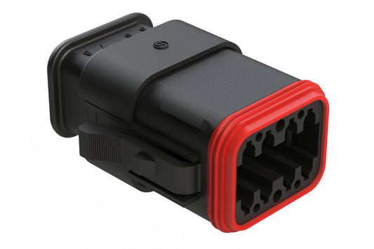 AT06-08SC-SR2BK 8 position Socket plug key position C, with strain relief & Reduced Diameter Seal, black