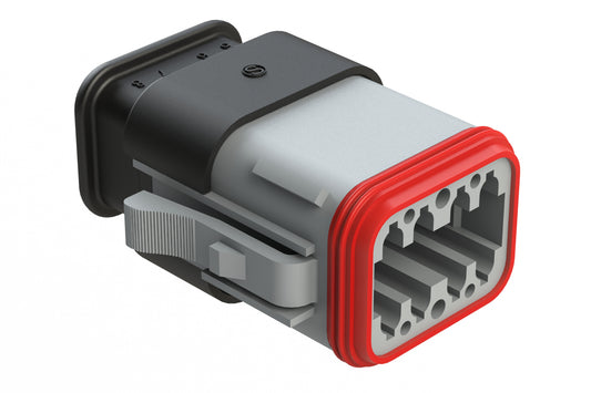 AT06-08SC-SR2GY 8 position Socket plug key position C, with strain relief & Reduced Diameter Seal, grey