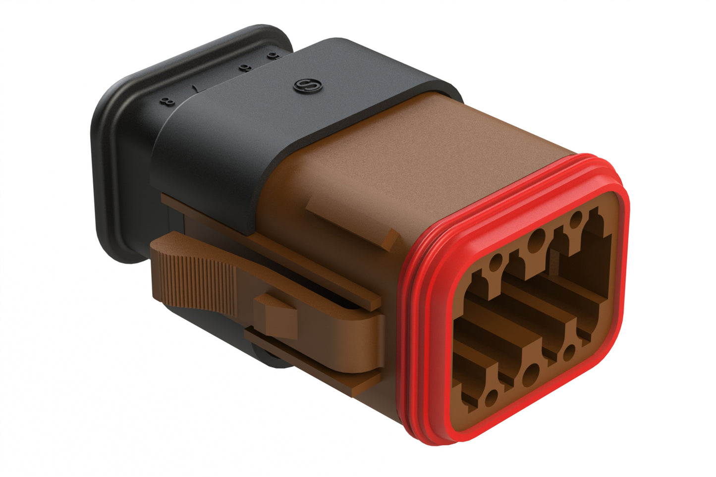 AT06-08SC-SRBR 8 position Socket plug key position C, with strain relief, brown
