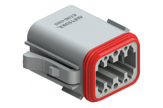 AT06-08SD-GRY 8-Way Plug, Female Connector with D Position Key, Grey