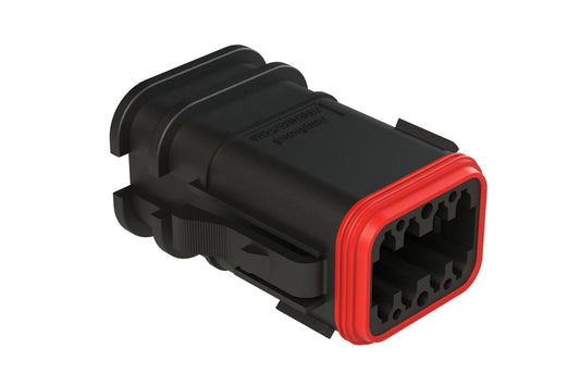 AT06-08SD-OMBLK 8 Position, Overmolded Plug, Socket, Structure Plus™, Keyed D, Black