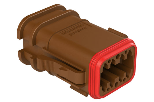 AT06-08SD-OMBRN 8 Position, Overmolded Plug, Socket, Structure Plus™, Keyed D, Brown
