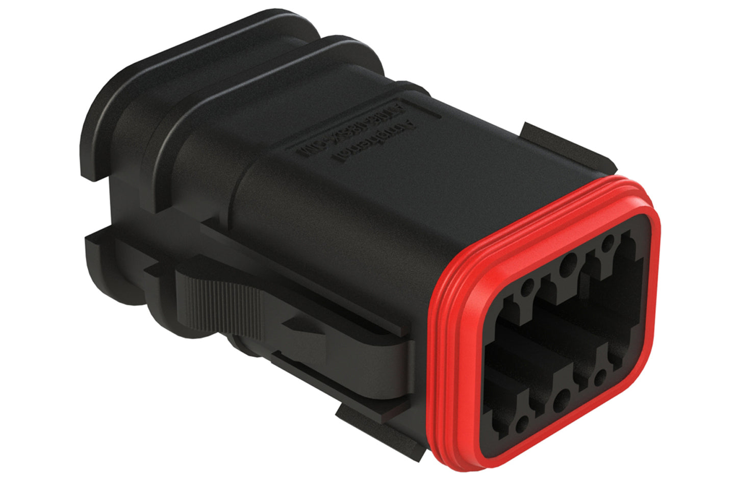 AT06-08SD-OMRDBLK 8 Position Overmolded Plug, Socket, Reduced Seal, Keyed D, Black