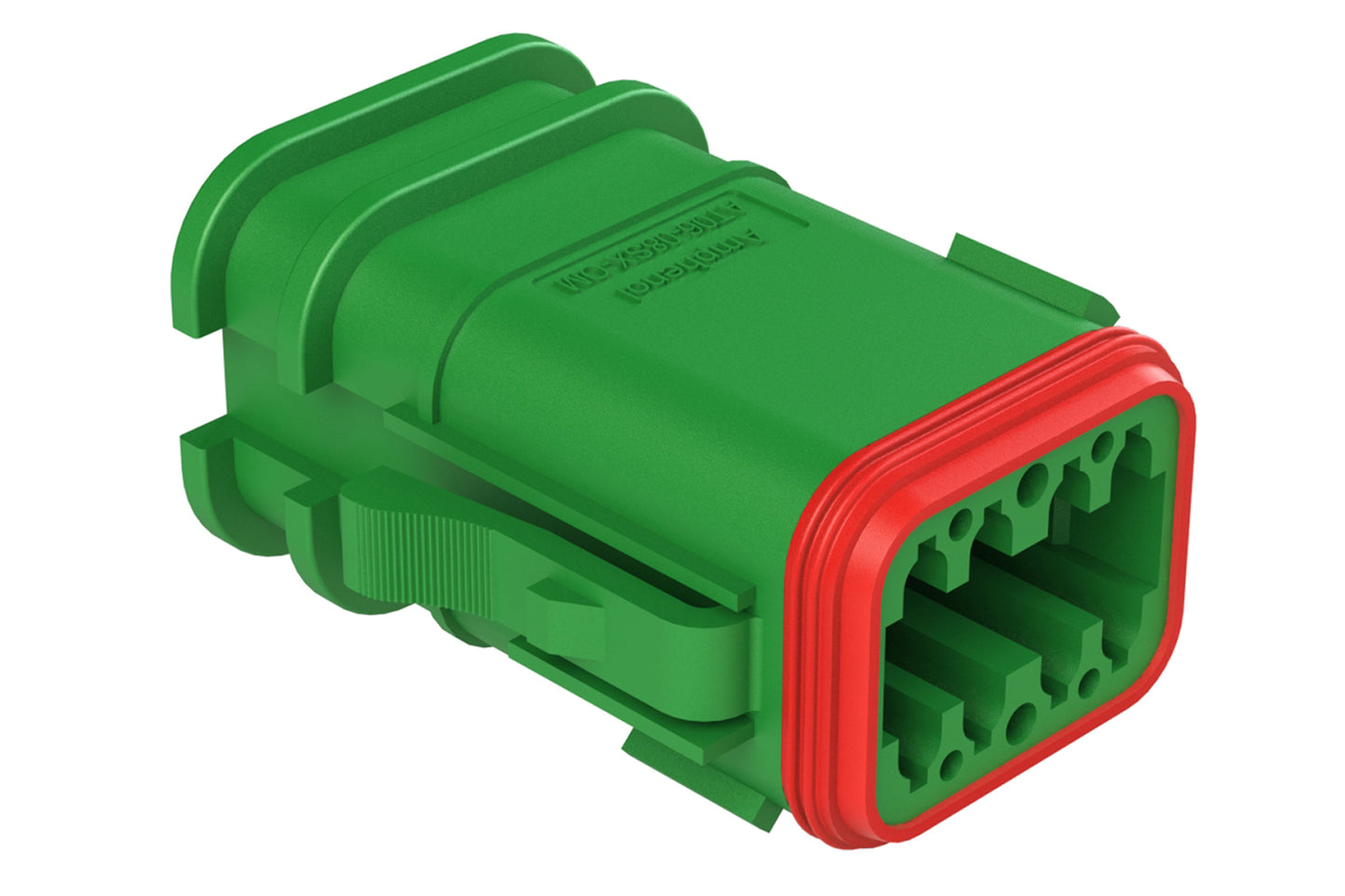 AT06-08SD-OMRDGRN 8 Position Overmolded Plug, Socket, Reduced Seal, Keyed D, Green