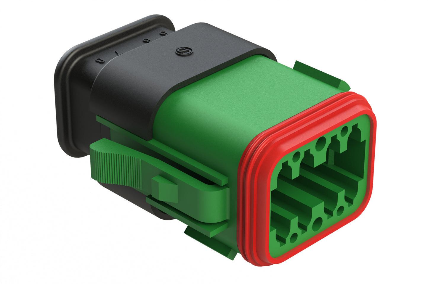 AT06-08SD-SR2GN 8 position Socket plug key position D, with strain relief & Reduced Diameter Seal, green