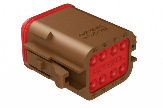 AT06-08SD 8-Way Plug, Female Connector with D Position Key, Brown. DT06-08SD, DT06-08SD-P012
