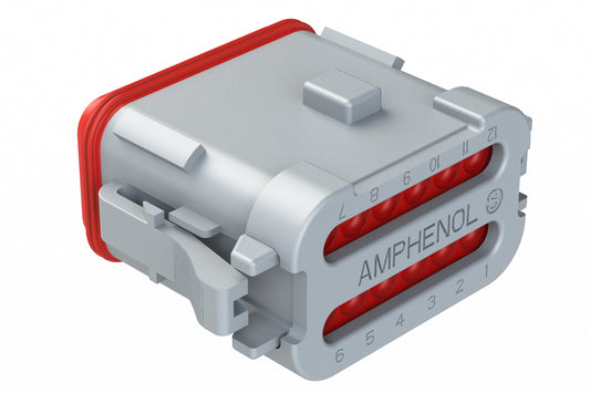 AT06-12SA-EC01 12-Way Plug, Female Connector with A Position Key and End Cap, Black. DT06-12SA-E003, DT06-12SA-EP06