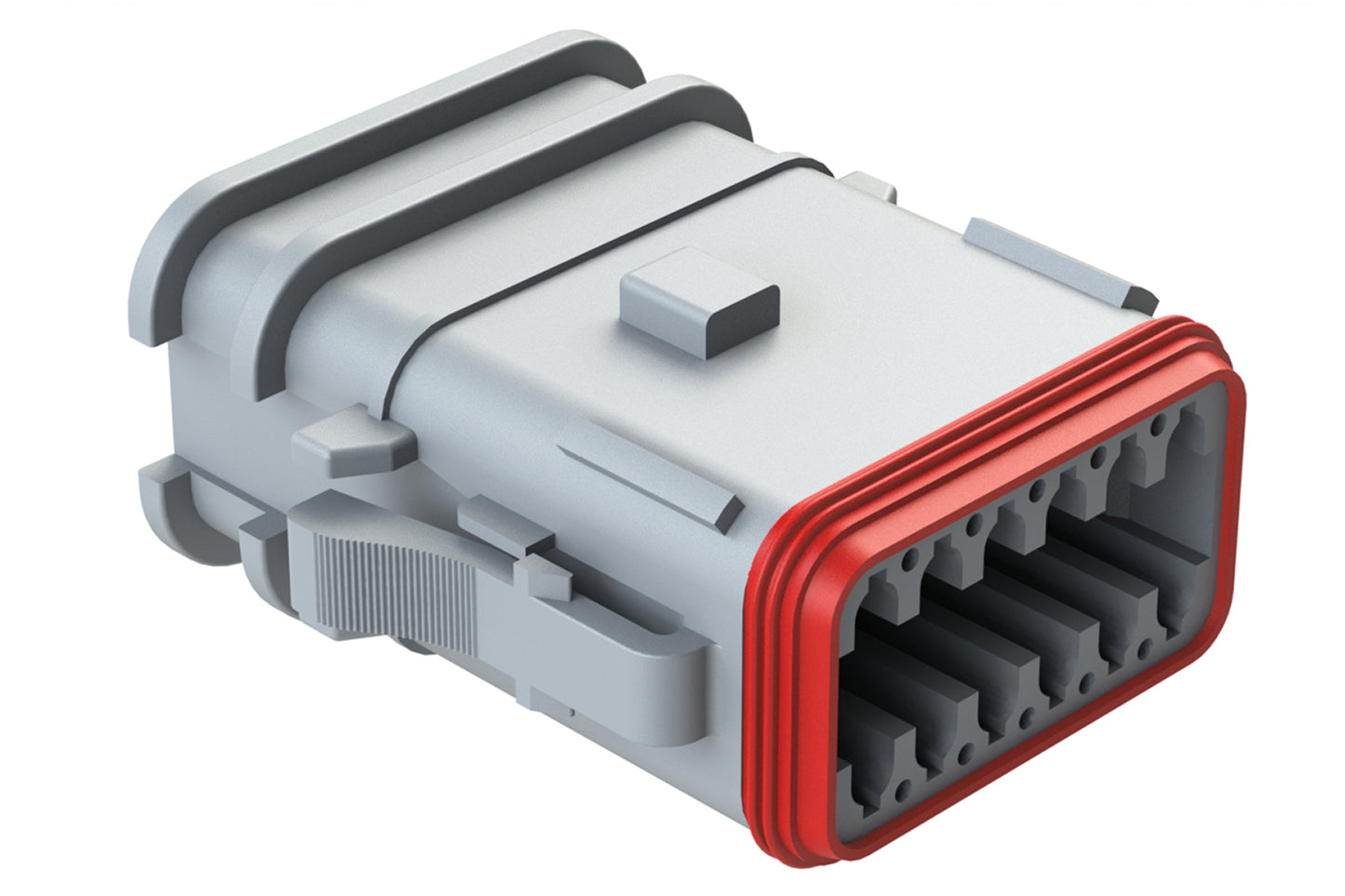 AT06-12SA-OMGRY 12 Position Overmolded Plug, Socket, Keyed A, Grey