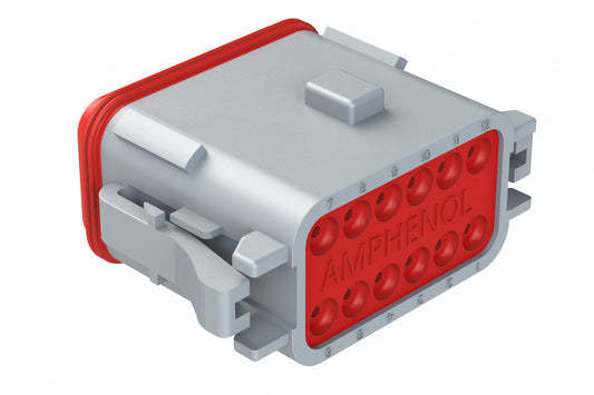 AT06-12SA 12-Way Plug, Female Connector with A Position Key, Grey. DT06-12SA, DT06-12SA-P012