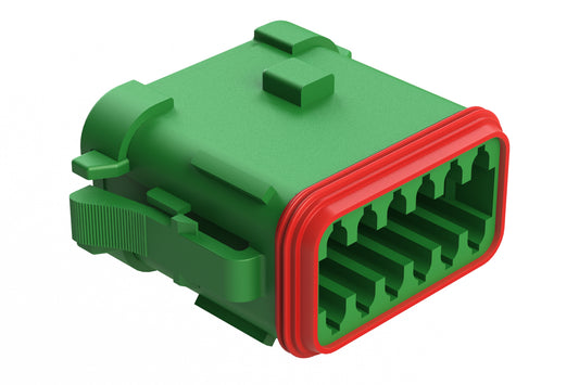 AT06-12SB-MMGRN 12-Way Plug, Female Connector with B Position Key and Reduced Diameter Seal (E-Seal) and End Cap, Green