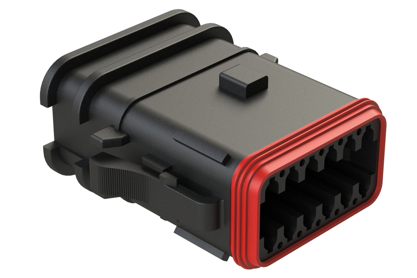 AT06-12SB-OMBLK 12 Position, Overmolded Plug, Socket, Keyed B, Black