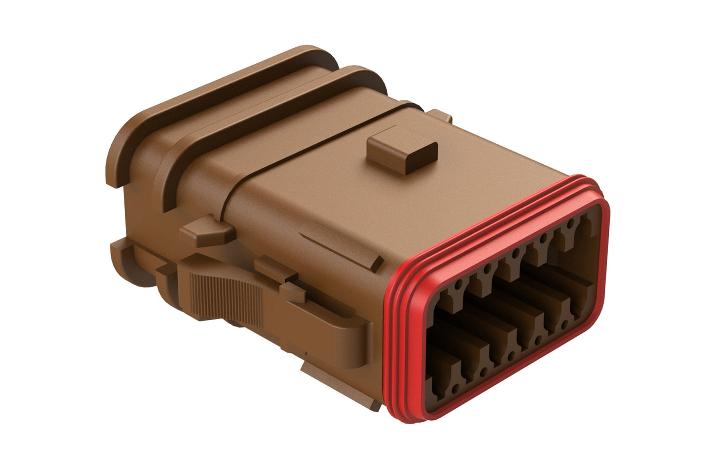 AT06-12SB-OMBRN 12 Position, Overmolded Plug, Socket, Keyed B, Brown