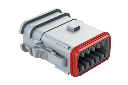 AT06-12SB-OMGRY 12 Position, Overmolded Plug, Socket, Keyed B, Grey