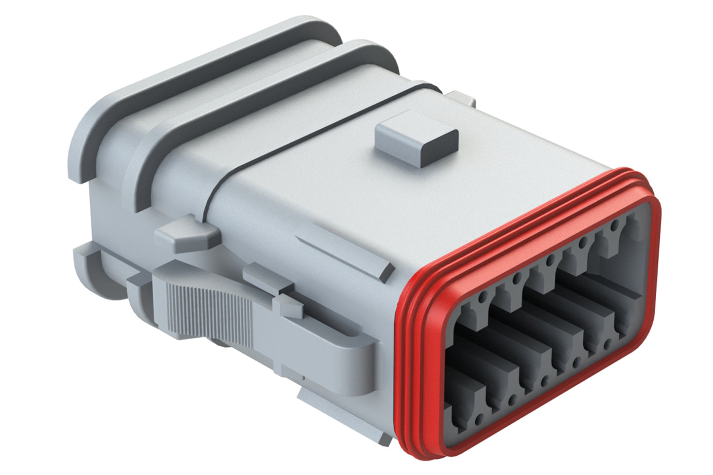 AT06-12SB-OMRDGRY 12 Position Overmolded Plug, Socket, Reduced Seal, Keyed B, Grey