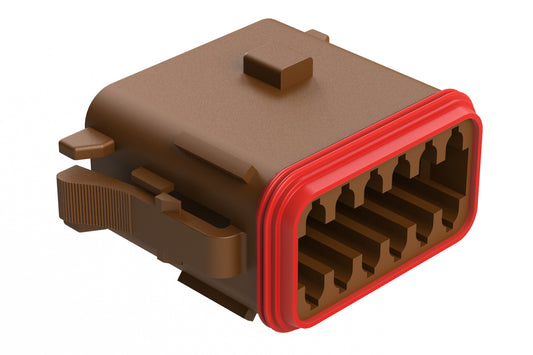 AT06-12SB-RDBRN 12-Way Plug, Female Connector with B Position Key and Reduced Diameter Seal (E-Seal), Brown