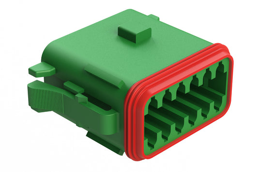 AT06-12SB-RDGRN 12-Way Plug, Female Connector with B Position Key and Reduced Diameter Seal (E-Seal), Green