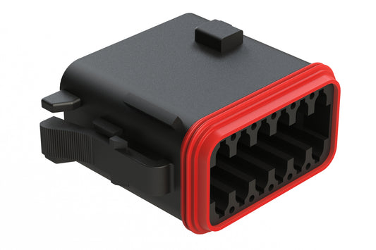 AT06-12SC-BLK 12-Way Plug, Female Connector with C Position Key, Black