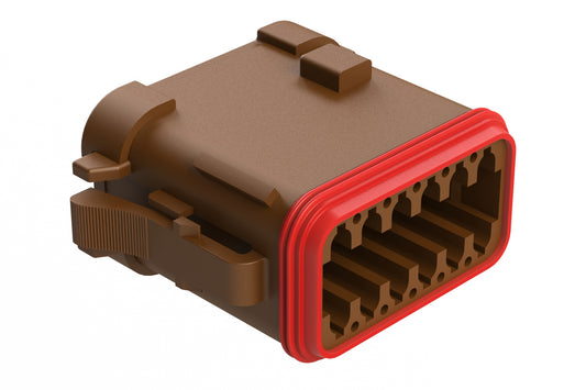 AT06-12SC-MMBRN 12-Way Plug, Female Connector with C Position Key and Reduced Diameter Seal (E-Seal) and End Cap, Brown