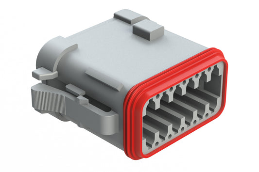 AT06-12SC-MMGRY 12-Way Plug, Female Connector with C Position Key and Reduced Diameter Seal (E-Seal) and End Cap, Grey