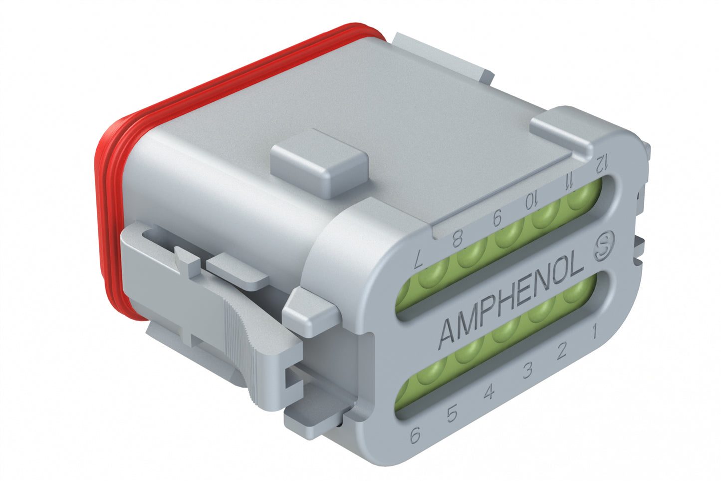 AT06-12SC-MMGRY 12-Way Plug, Female Connector with C Position Key and Reduced Diameter Seal (E-Seal) and End Cap, Grey