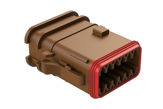 AT06-12SC-OMBRN 12 Position Overmolded Plug, Socket, Keyed C, Brown