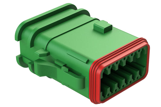 AT06-12SC-OMGRN 12 Position Overmolded Plug, Socket, Keyed C, Green